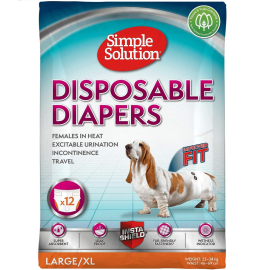 SIMPLE SOLUTION Scutece Pentru Caini Femele Talie Mare, Marime L 12 buc