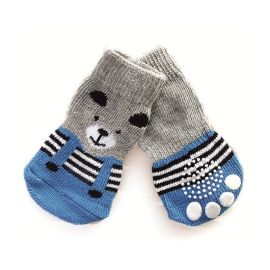 Sosete Protectoare Antialunecare, Pentru Caini BLUE BEAR, Marime L, set 4buc