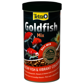 TETRA Pond Goldfish Mix 3 în 1, Hrană Completă pentru Carasi, pentru Pesti Sanatosi si Culori Vibrante, 1L
