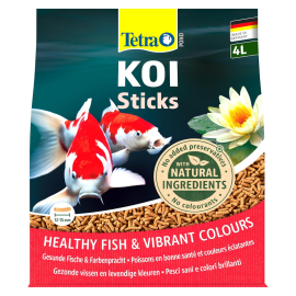 TETRA Pond Koi Sticks, Hrană Completă pentru Crapi Koi, Pesti Sanatosi și Culori Vibrante, 4L