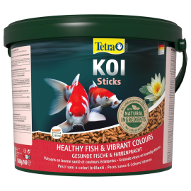 TETRA Pond Koi Sticks, Hrană Completă pentru Crapi Koi, Pesti Sanatosi și Culori Vibrante, 10L