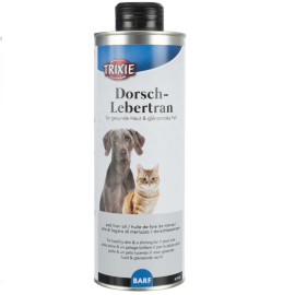 TRIXIE BARF Ulei de Cod, Supliment Nutritiv Bogat In Acizii Grasi Omega 3 si 6, Vit A, D, Pentru Caini si Pisici, 500ml