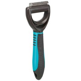 TRIXIE Descalcitor cu 15 Lame Medii Pentru Caini cu Blana Deasa Lunga | Scurta | Sarmoasa, 18cm 