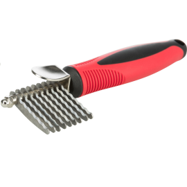 TRIXIE Descalcitor Profesional cu 9 Lame Otel Inox, Pentru Caini cu Blana Lunga, Deasa, 16cm