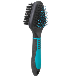 TRIXIE Perie Dubla Triungiulara Pentru Caini, Ideala Pentru Zone Greu Accesibile, Orice Tip de Blana, 19cm