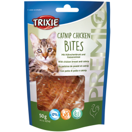 TRIXIE Premio Recompense Pisici, Fasii Carne de Pui si Catnip 50g