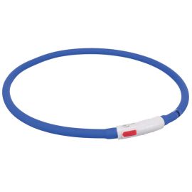 TRIXIE Zgarda Luminoasa Pentru Caini, Reincarcabila USB, Albastra, Marime XS-XL, 70cm | Diametru 10mm