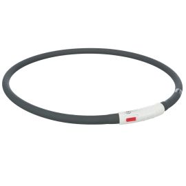 TRIXIE Zgarda Luminoasa Pentru Caini, Reincarcabila USB, Neagra, Marime XS-XL, 70cm | Diametru 10mm