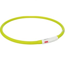 TRIXIE Zgarda Luminoasa Pentru Caini, Reincarcabila USB, Verde, Marime XS-XL, 70cm | Diametru 10mm