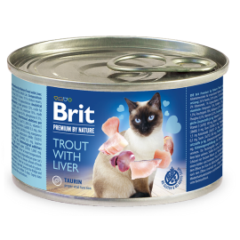 BRIT PREMIUM By Nature Adult, Pastrav si Ficat, Conserva Hrana Umeda Fara Cereale, Pisici (pate cremos), 200g