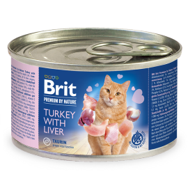 BRIT PREMIUM By Nature Adult, Curcan si Ficat, Conserva Hrana Umeda Fara Cereale, Pisici (pate cremos), 200g