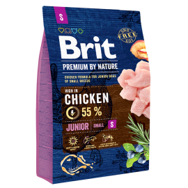 BRIT PREMIUM By Nature Junior Small S, cu Pui, Hrana Uscata Caine Junior Talie Mica, 8kg