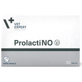 VET EXPERT ProlactiNO 255mg, Supliment Pentru Catele de Talie Mica sau Medie, cu Manifestari de  Sarcina / Lactatie Falsa, 30 tablete