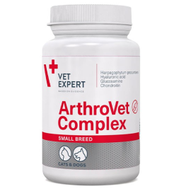 VET EXPERT ArthroVet Twist Off, Supliment pentru Functionarea Normala a Articulatiilor la Caini Talie Mica si Pisici, 60 capsule