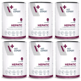 VETEXPERT VETERINARY DIETS Hepatic, Set Conserve Hrana Umeda Caini cu Insuficienta Hepatica Cronica, 6x400g