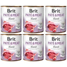 BRIT PATE & MEAT Miel, Bax Conserva Hrana Umeda Caine (bucati carne in pateu) 6x800g