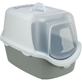VICO Litiera Acoperita Pentru Pisici, cu Filtru din Carbune, Turcoaz cu Alb, 40x40x56cm