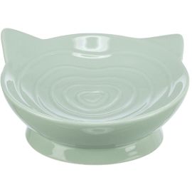 VIVIANA Vas Ceramic Pentru Pisici, Ridicat si cu Forma Ergonomica, Verde Salvie, 150ml | 14cm