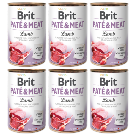 BRIT PATE & MEAT Miel, Bax Conserva Hrana Umeda Caine (bucati carne in pateu) 6x400g