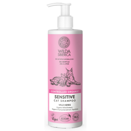 WILDA SIBERICA Șampon Vegan Sensitive, cu Mușețel și Coada Șoricelului, Pentru Pisici cu Piele Delicată, 400ml
