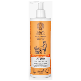 WILDA SIBERICA Glow Șampon Vegan cu Fructe de Cătină și Cedru, pentru o Blana Stralucitoare la Câini și Pisici, 400ml