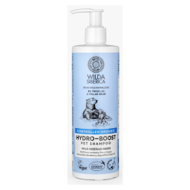 WILDA SIBERICA Hydro Boost, Șampon Vegan Hidratant, cu Laminaria și Afine,  pentru Câini și Pisici cu Blana Uscata, Deshidratata , 400ml