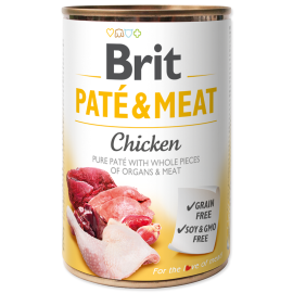 BRIT PATE & MEAT Pui, Conserva Hrana Umeda Caine (bucati carne in pateu) 400g
