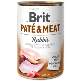 BRIT PATE & MEAT Iepure, Conserva Hrana Umeda Caine (bucati carne in pateu) 400g