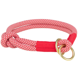 Zgarda Semistrangulanta Pentru Caini SOFT, Cordelina Rosie, Marime M 45cm |Diametru 10mm