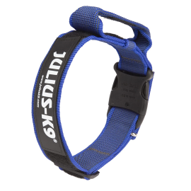 JULIUS K9 Zgarda Caini, cu Maner, Nylon Albastru, 49-70cm