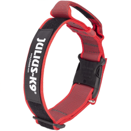 JULIUS K9 Zgarda Caini, cu Maner, Nylon Rosu, 49-70cm